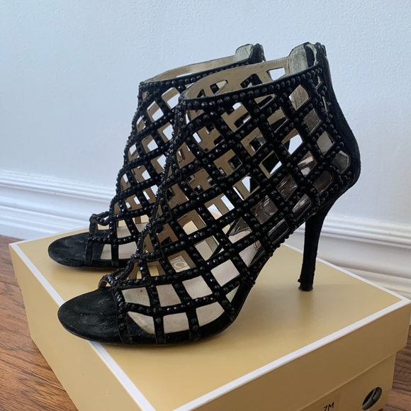 Michael Kors Shoes - Michael Kors studded caged open toe booties heels in size 7